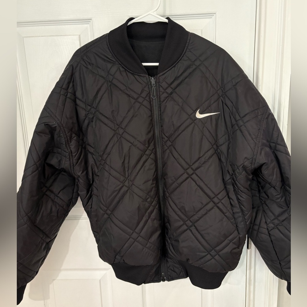 Men’s 90s Vintage Nike Black Reversible Bomber Jacket